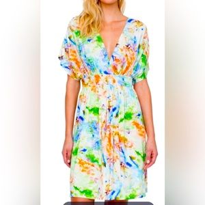 Gottex Aquarelle Pink Beach Dress Size Small NWT